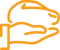 yellow icon of a hand holding a car